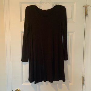 Lush Black Long Sleeve Knit Dress Size Medium
